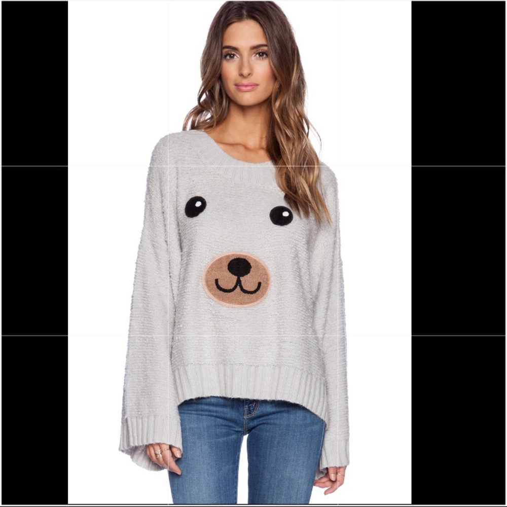 Wildfox NWT Teddy a Bear Chunky Sweater